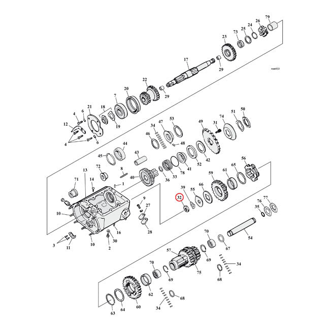 Nut kickshaft & countershaft