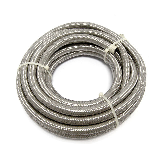 BRAIDED HOSE 3/8" (10MM). STAINLESS CLEAR