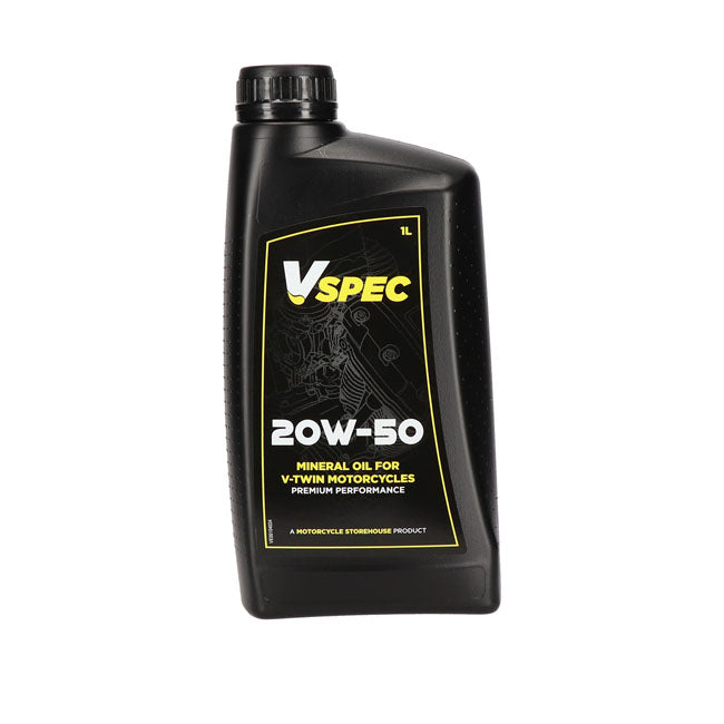 VSPEC, 20W50 (MINERAL) MOTOR OIL. 1 LITER BOTTLE.