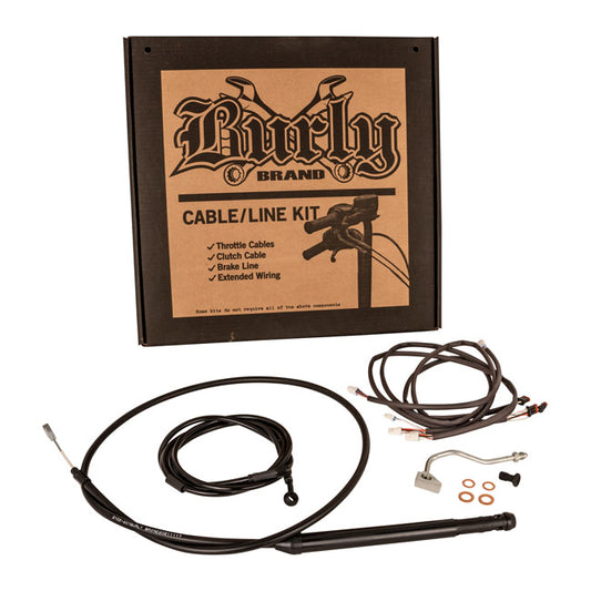BURLY, APEHANGER CABLE/LINE KIT 14". BLACK 21-23 Touring