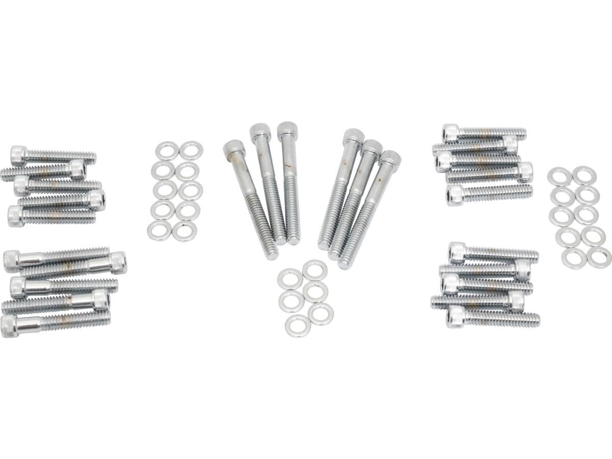 Knurled Tappet Block Hardware Kit Chrome