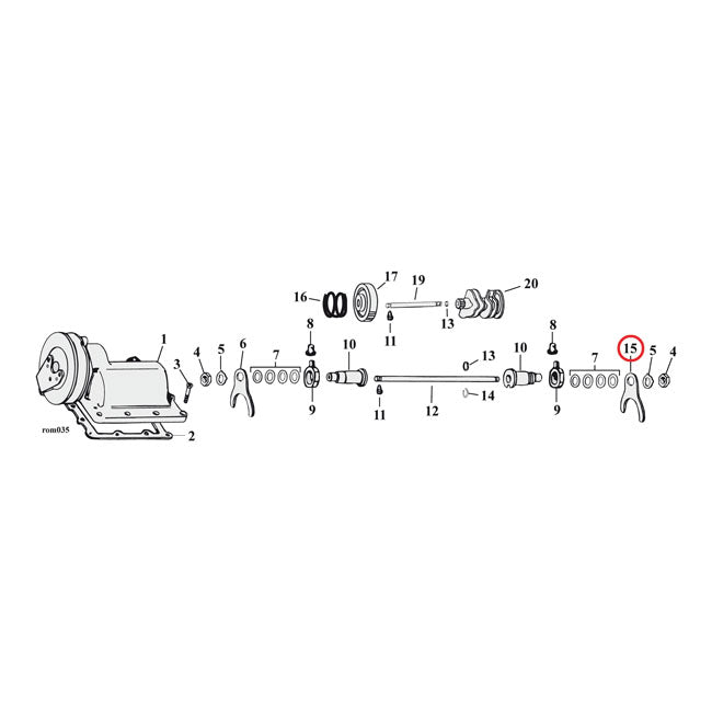 ANDREWS SHIFTER FORK, 3-4 MAINSHAFT