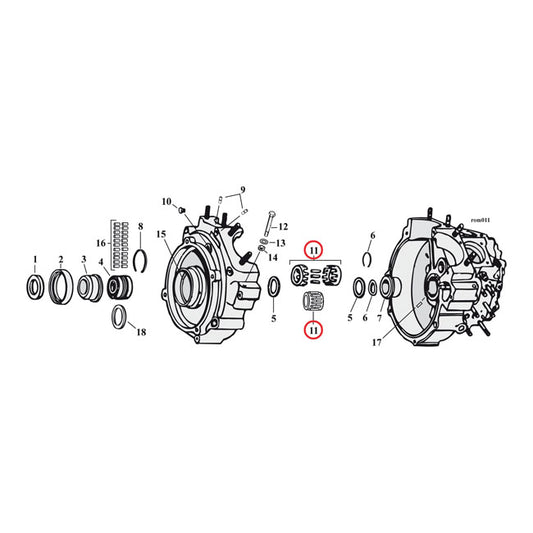 ROLLER AND RETAINER KIT. PINION SHAFT AND STAR HUB WHEEL