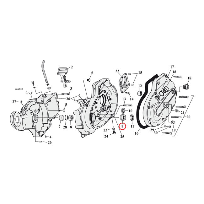 Left Crankcase Main Bearing Set 1977-2003