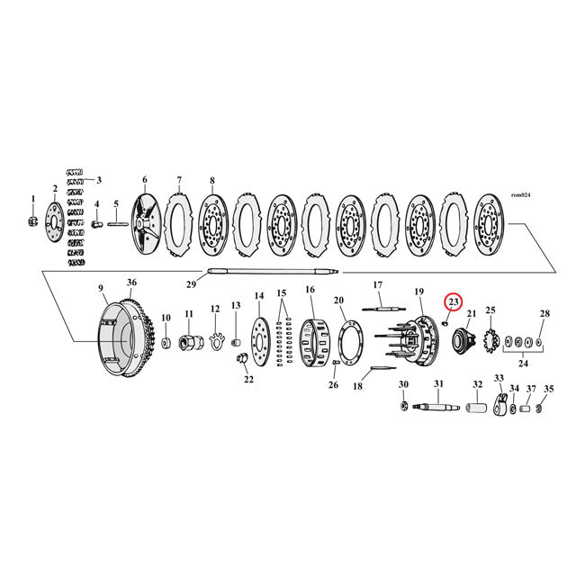 Clutch Hub Key 1915-84