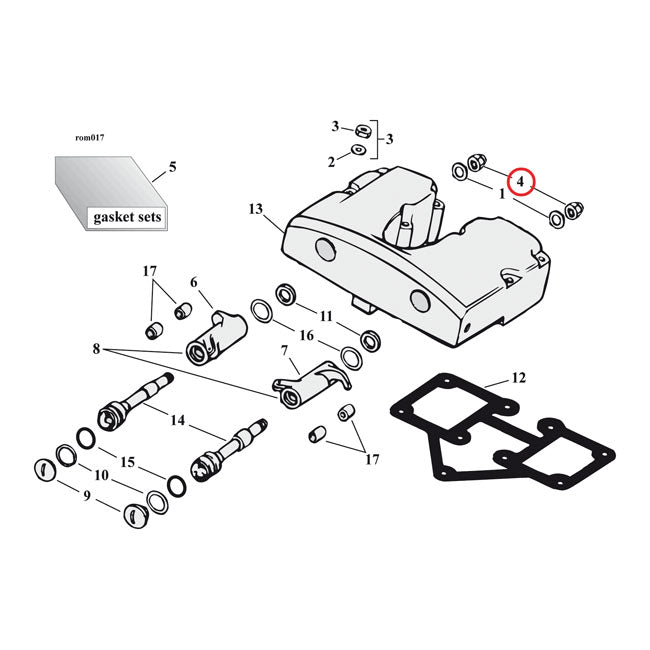 COLONY ROCKER SHAFT NUT KIT