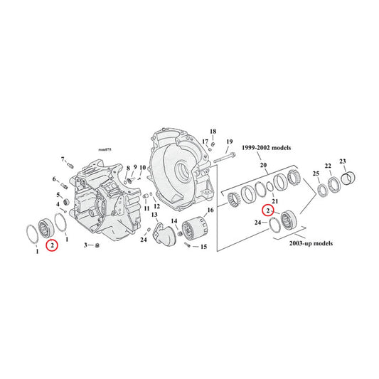 Crankcase Main Bearing 99-02 Orig.HD