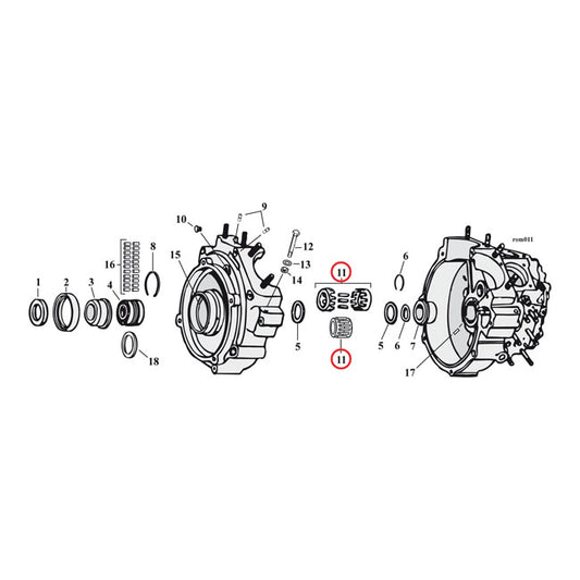 Engine Case Right Bearing 1987-99 red