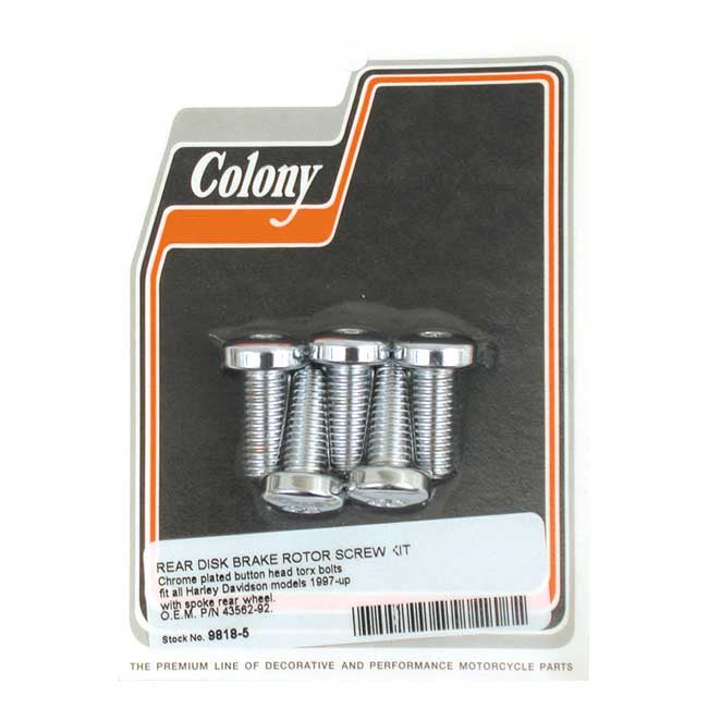 COLONY BRAKE ROTOR BOLT KIT, FLAT TORX