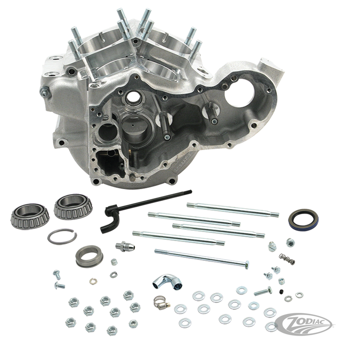 S&S, 48-64 CRANKCASE ASSEMBLY, STD BORE. NATURAL
